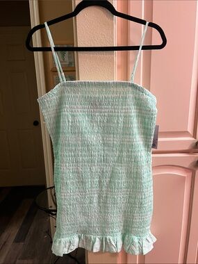 Wild Fable Mint-Striped Smocked Top